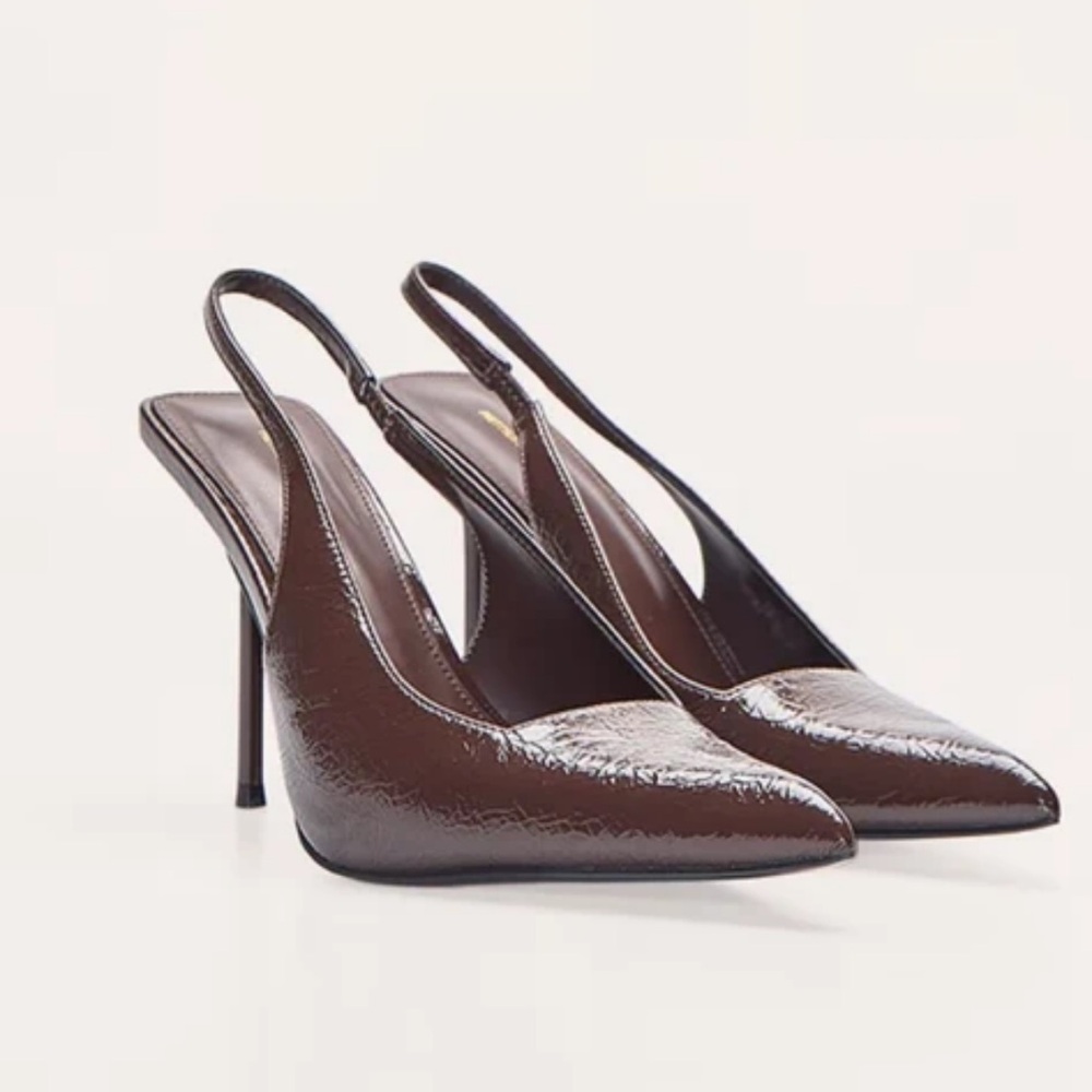 PrettyLittleThing Chocolate Brown Slingback Heels